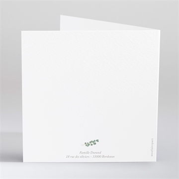 Faire-part communion printanier - Dos du faire-part
