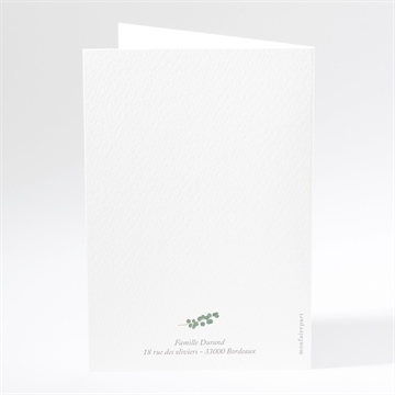 Faire-part de baptême belle journée plié - Dos du faire-part