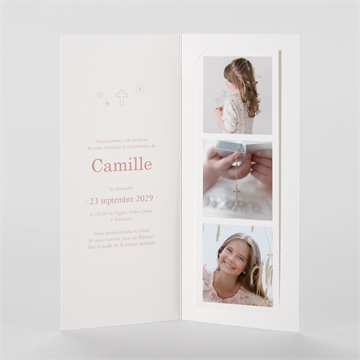 Faire-part communion toujours plus haut photomaton - Intérieur du faire-part