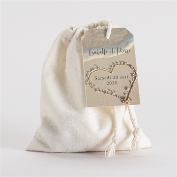 Pochon mariage  dans le sable plié