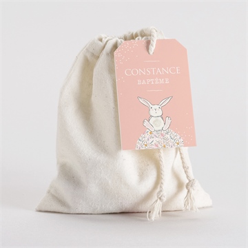 Pochon baptême petit lapin baptême origami