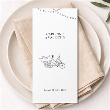 Menu mariage vélo au vent !