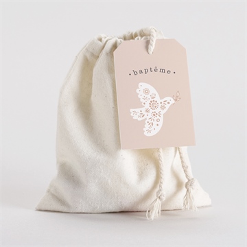 Pochon baptême profil de colombe sticker