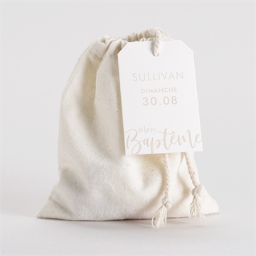 Pochon baptême lettre de cuivre