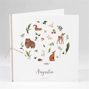 Faire-part naissance joyeux compères carré plié