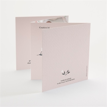 Faire-part de baptême croix couronnée accordéon - Dos du faire-part