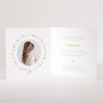 Faire-part communion en vérité - Intérieur du faire-part