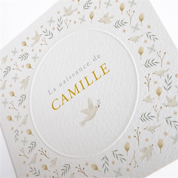 Faire-part naissance célébration gaufrage - Détail du faire-part