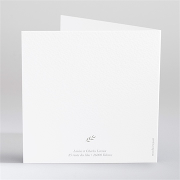 Faire-part naissance célébration gaufrage - Dos du faire-part