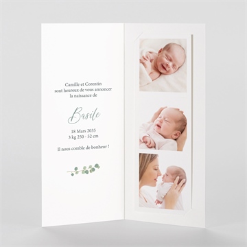 Faire-part naissance nouvelle printanière photo - Intérieur du faire-part