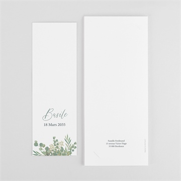 Faire-part naissance nouvelle printanière photo - Dos du faire-part