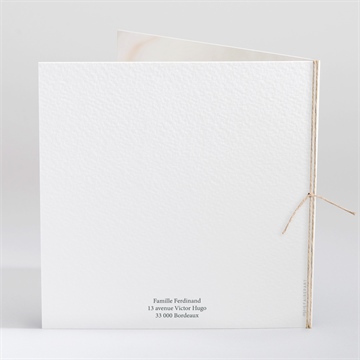 Faire-part naissance nouvelle printanière plié - Dos du faire-part