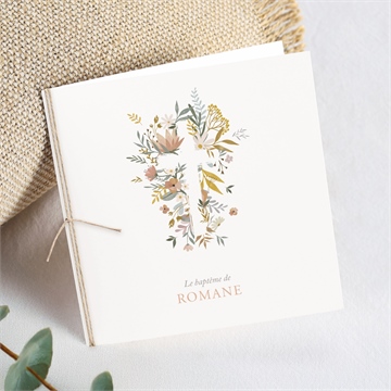 Faire-part de baptême tout en joie plié