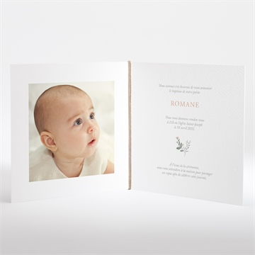 Faire-part de baptême tout en joie plié - Intérieur du faire-part