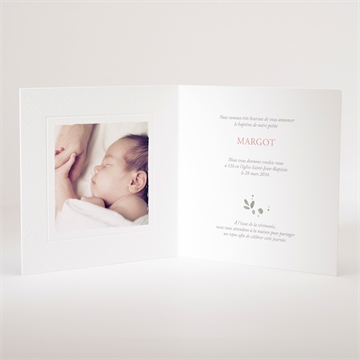 Faire-part de baptême glorieuse - Intérieur du faire-part