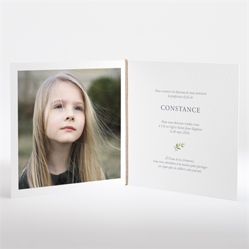 Faire-part profession de foi affirmation - Intérieur du faire-part