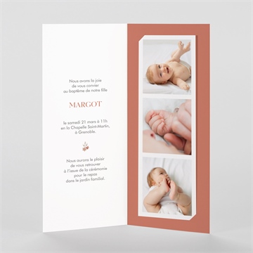 Faire-part de baptême florilège - Intérieur du faire-part