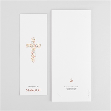 Faire-part de baptême florilège - Dos du faire-part