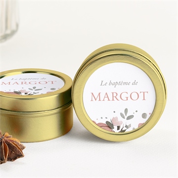 Bougie baptême glorieuse dorure