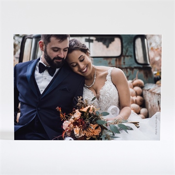 Remerciement mariage élégance champêtre dorure - Dos de la carte