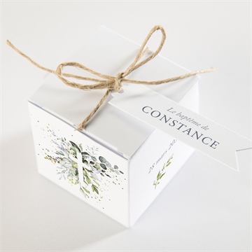 Boîte de dragées baptême en lumière - Dessus de la boîte