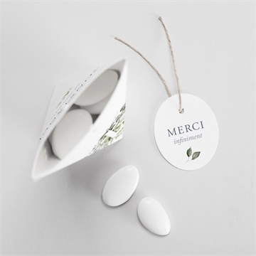 Boîte de dragées baptême en lumière étui - Intérieur de la boîte