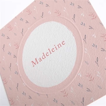 Faire-part naissance graine de fille gaufrage - Détail du faire-part