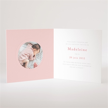 Faire-part naissance graine de fille gaufrage - Intérieur du faire-part