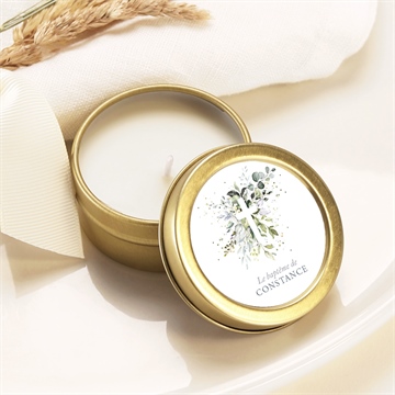 Bougie baptême en lumière