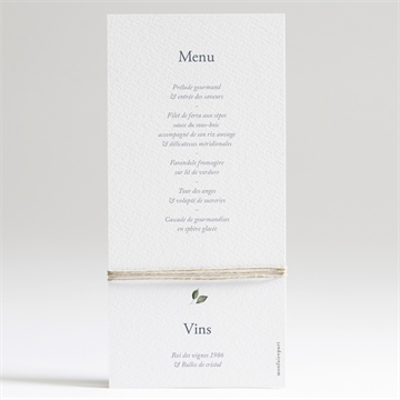 Menu communion espérance - Dos du menu