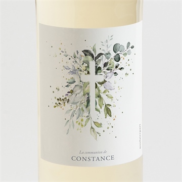 Etiquette de bouteille communion espérance argent