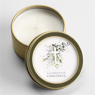 Bougie communion espérance or