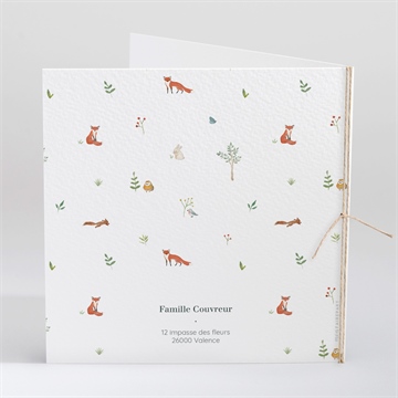 Faire-part naissance jumeaux & animaux - Dos du faire-part
