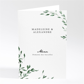 Menu mariage a l'ombre de l'olivier plié