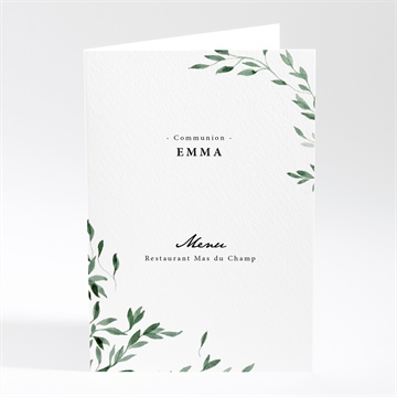 Menu communion belle simplicité plié