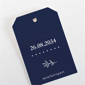 Etiquette mariage bleu romantique - Dos de l'étiquette