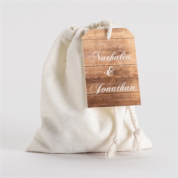 Pochon mariage  boisé dorure