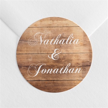 Sticker mariage boisé dorure