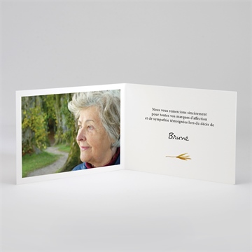 Remerciement décès farandole pliée - Intérieur du remerciement