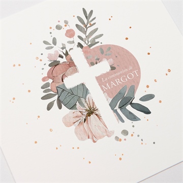 Faire-part communion vraie joie dorure - Détail du faire-part