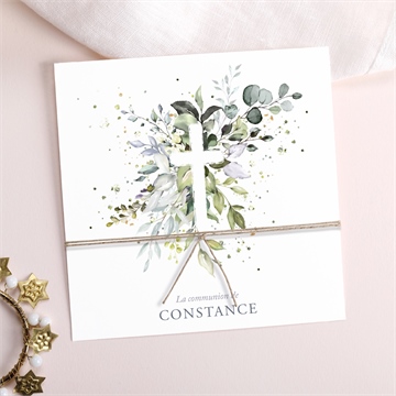 Faire-part communion espérance ficelle