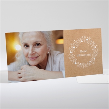 Remerciement décès gaufrage et kraft paysage