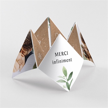 Remerciement mariage nature chic cocotte