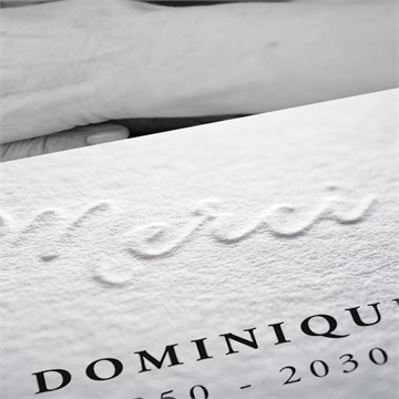 Remerciement décès tant de souvenirs gaufrage - Détail de la carte