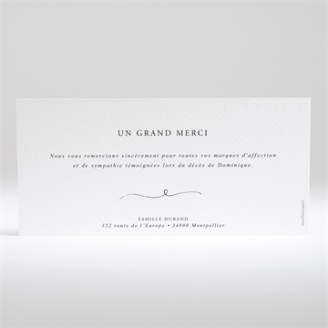 Remerciement décès tant de souvenirs paysage - Dos du faire-part