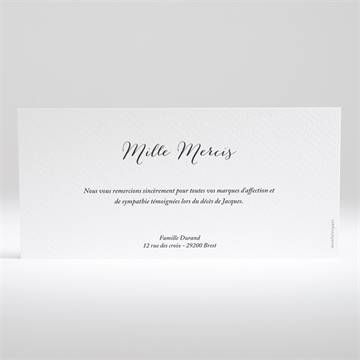 Remerciement décès simple elégance paysage - Dos du faire-part