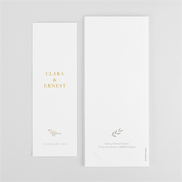 Remerciement mariage céleste photomaton - Dos du faire-part