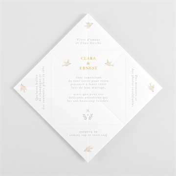 Remerciement mariage céleste origami - Vue cocotte pliée