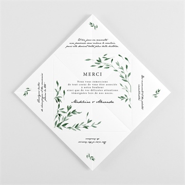 Remerciement mariage a l'ombre de l'olivier origami - Vue pliée