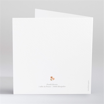 Faire-part naissance automne en fleurs - Dos du faire-part